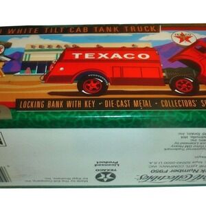 Ertl‎ Texaco 1949 White Tilt Cab Tank Truck Die-Cast Metal Locking Bank #13 F950